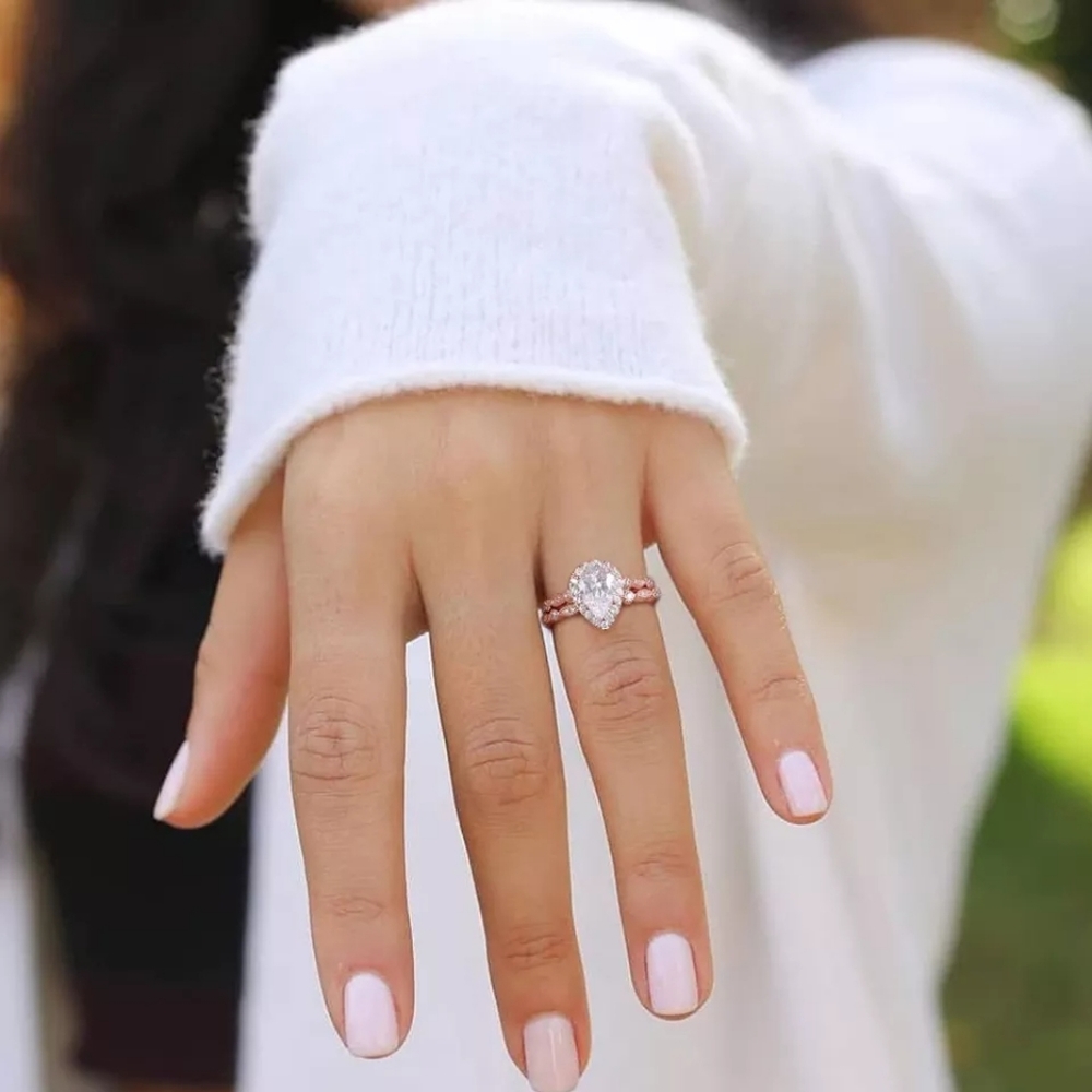 NEW Silver Luxury Bridal Set of Rings - Picture 1 of 3